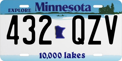 MN license plate 432QZV