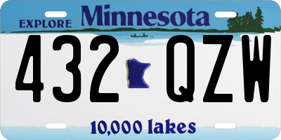 MN license plate 432QZW