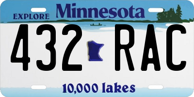 MN license plate 432RAC