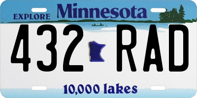 MN license plate 432RAD