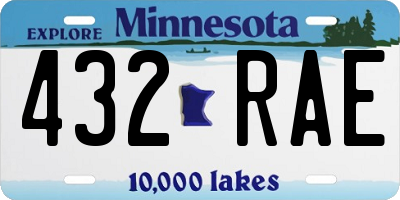 MN license plate 432RAE