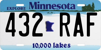 MN license plate 432RAF