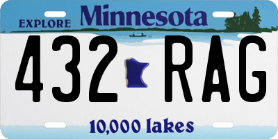 MN license plate 432RAG