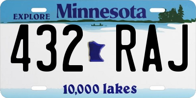 MN license plate 432RAJ
