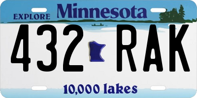 MN license plate 432RAK