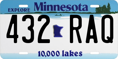 MN license plate 432RAQ