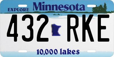 MN license plate 432RKE