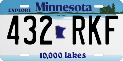 MN license plate 432RKF
