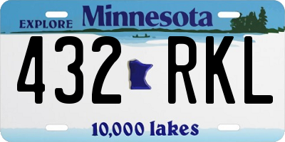 MN license plate 432RKL