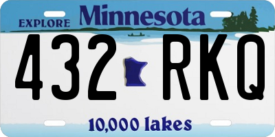 MN license plate 432RKQ