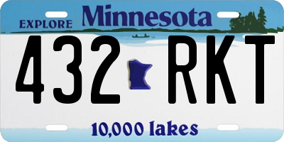 MN license plate 432RKT