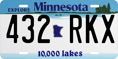 MN license plate 432RKX