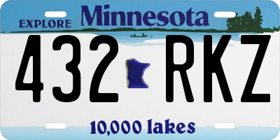 MN license plate 432RKZ