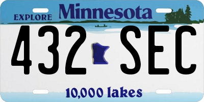 MN license plate 432SEC