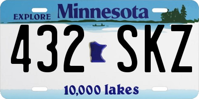 MN license plate 432SKZ