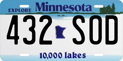 MN license plate 432SOD