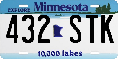 MN license plate 432STK