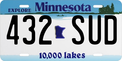MN license plate 432SUD