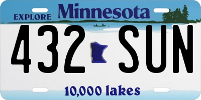 MN license plate 432SUN