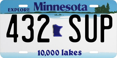 MN license plate 432SUP