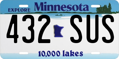 MN license plate 432SUS
