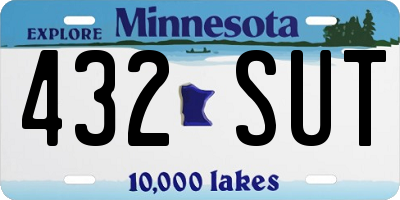 MN license plate 432SUT