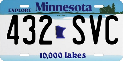 MN license plate 432SVC