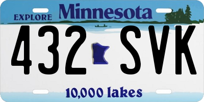 MN license plate 432SVK