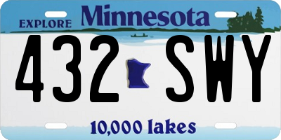MN license plate 432SWY