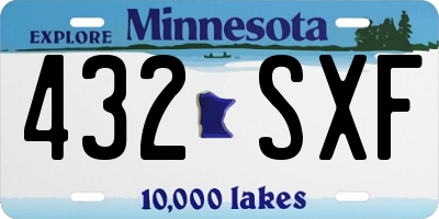 MN license plate 432SXF