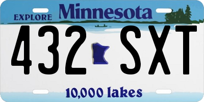 MN license plate 432SXT