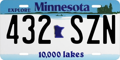 MN license plate 432SZN