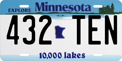 MN license plate 432TEN