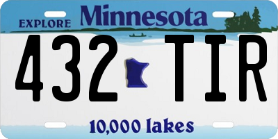 MN license plate 432TIR