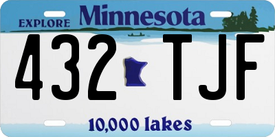 MN license plate 432TJF