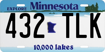 MN license plate 432TLK