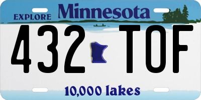 MN license plate 432TOF