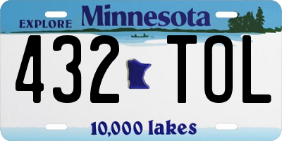 MN license plate 432TOL