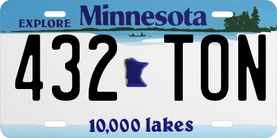 MN license plate 432TON