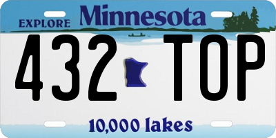 MN license plate 432TOP