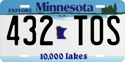 MN license plate 432TOS