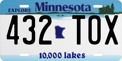 MN license plate 432TOX