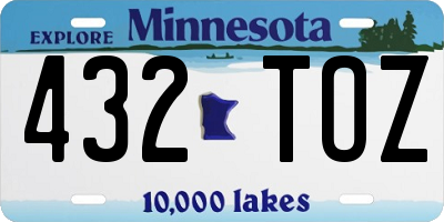 MN license plate 432TOZ