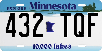 MN license plate 432TQF