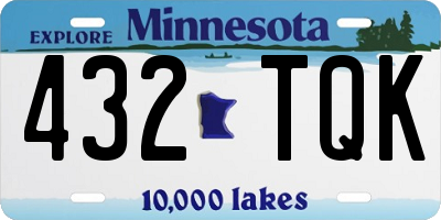 MN license plate 432TQK