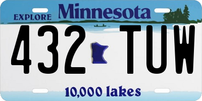 MN license plate 432TUW