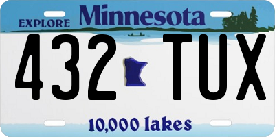 MN license plate 432TUX