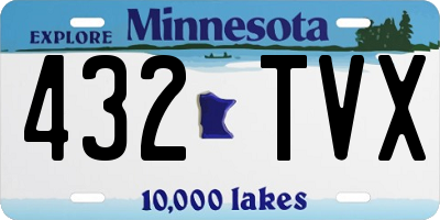 MN license plate 432TVX