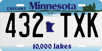 MN license plate 432TXK
