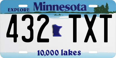 MN license plate 432TXT
